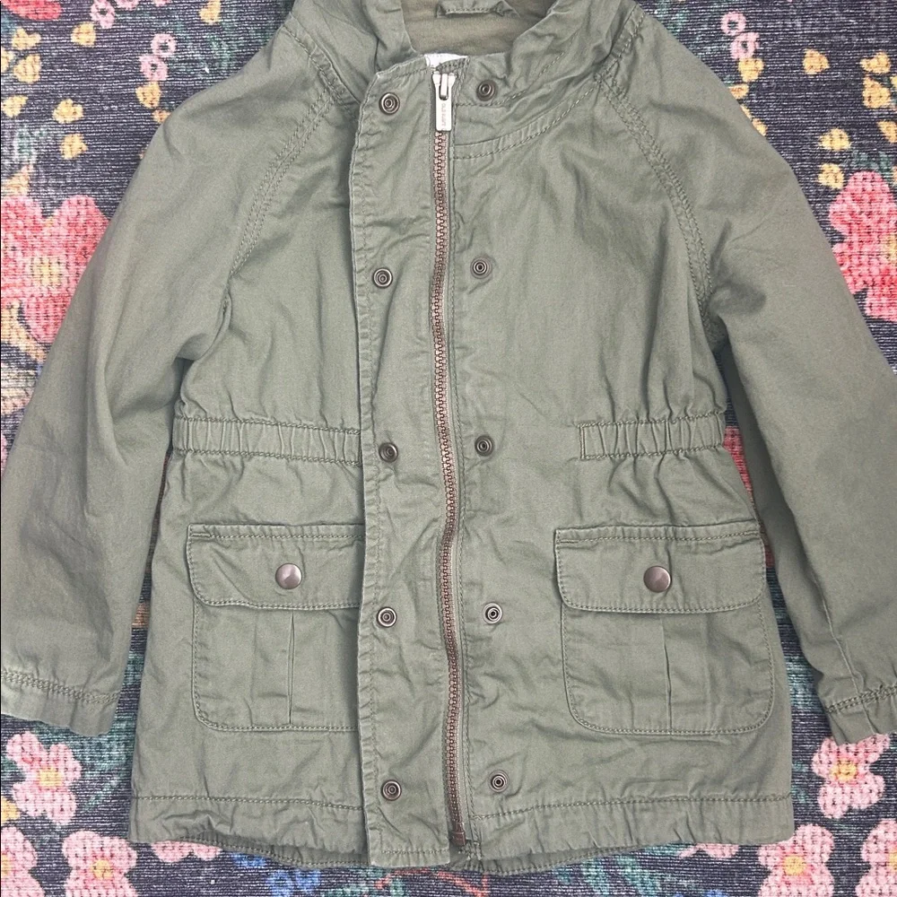 Old Navy Toddler Green Khaki Hooded Jacket, Size 3T